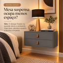 Ver imagem 4 de Kti Mesinha de Cabeceira Unic 60cm Suspenso Parede Quarto:Cinza