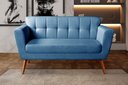 Ver imagem 3 de Namoradeira Living Sofá Bruna Moderna Decoração Sala Recepção - Linho Azul