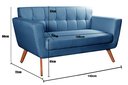 Ver imagem 4 de Namoradeira Living Sofá Bruna Moderna Decoração Sala Recepção - Linho Azul