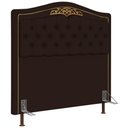 Ver imagem 1 de Cabeceira Cama Box Casal King 195cm com Tachas Imperial J02 Sintético Marrom Escuro - Mpozenato
