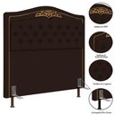Ver imagem 4 de Cabeceira Cama Box Casal King 195cm com Tachas Imperial J02 Sintético Marrom Escuro - Mpozenato