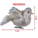 Ver imagem 6 de Kit 8 Decoração Natal Presilha Pássaro com Glitter Bronze