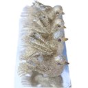 Ver imagem 3 de Kit 8 Decoração Natal Presilha Pássaro com Glitter Bronze