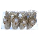 Ver imagem 5 de Kit 8 Decoração Natal Presilha Pássaro com Glitter Bronze