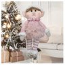Boneco Pendente Natal Duende Mamãe Noel Rosa 30cm - 1