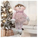 Ver imagem 1 de Boneco Pendente Natal Duende Mamãe Noel Rosa 30cm