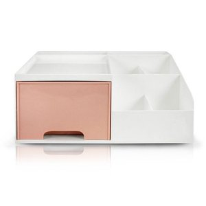 Organizador Multiuso de 1 Gaveta de Mesa Lifestyle Jacki Design Rosa