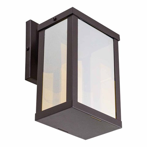 Arandela de Parede Externa Marrom 4 Vidros Reflecta Retrô E27 Alumínio St2948