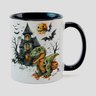 Caneca Branca com Interna Preta Y5 Dinossauro Halloween Bruxas 47 - 1