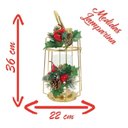 Ver imagem 3 de Kit 2 Lamparinas Natalinas Douradas 30cm e 36cm Decorada Metal