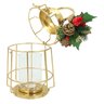 Kit 2 Lamparinas Natalinas Douradas 30cm e 36cm Decorada Metal - 6