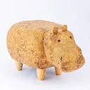 Ver imagem 1 de Puff Infantil Hipopótamo Couro Sintético e Madeira L63xa38xc32:sem