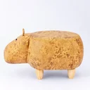 Ver imagem 3 de Puff Infantil Hipopótamo Couro Sintético e Madeira L63xa38xc32:sem