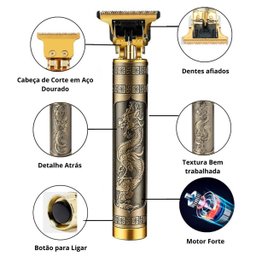 Maquina de Cortar Cabelo Barba Acabamento Profissional Usb - 2