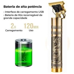 Maquina de Cortar Cabelo Barba Acabamento Profissional Usb - 5