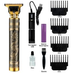 Maquina de Cortar Cabelo Barba Acabamento Profissional Usb - 4