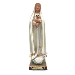 Imagem De Nossa Senhora De Fátima Branca Resina 27 Cm
