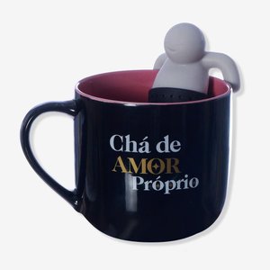 Caneca com Infusor Amor Próprio - Zonacriativa