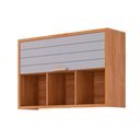 Ver imagem 1 de Armário Aéreo P/ Cozinha Eloise C/ 1 Porta Basculante Riscada e 3 Nichos 120 Cm Cinamomo/platina