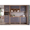 Ver imagem 5 de Armário Aéreo P/ Cozinha Eloise C/ 1 Porta Basculante Riscada e 3 Nichos 120 Cm Cinamomo/platina