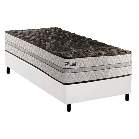 Cama Box Solteiro: Colchão Espuma D33 Paropas Pasquale Plus + Base Crc Corano White (88x188)