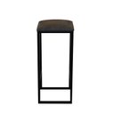 Ver imagem 4 de Banqueta Alta Cozinha Balcão Bistrô Industrial Preta Assento Estofado  