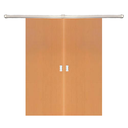 Ver imagem 1 de Porta de Correr Dupla P/ Verniz 210x120 Kit Aluminio