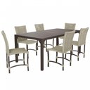 Ver imagem 1 de Jogo 6 Cadeiras Corda Náutica e Mesa Retangular Ripada 2,00m Rami