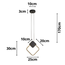 Ver imagem 5 de Luminária Led 30x25cm Suspensa Pendente 24 Watts Losango Gimpo Kjdd-l-002:preto
