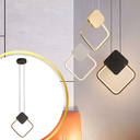 Ver imagem 1 de Luminária Led 30x25cm Suspensa Pendente 24 Watts Losango Gimpo Kjdd-l-002:preto
