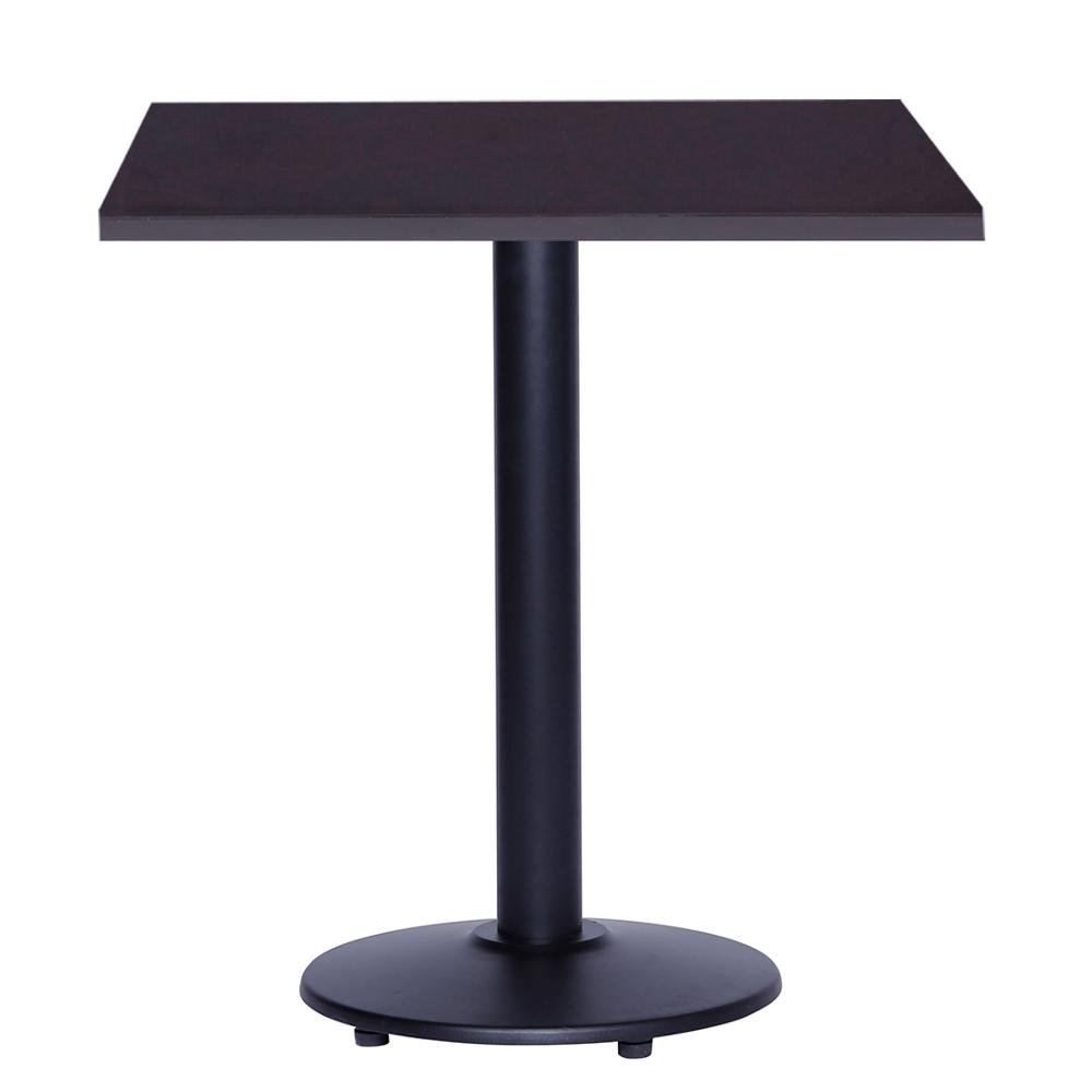 Mesa Zeta em Ferro Preto 75 cm (Altura) com Tampo em MDP Quadrado 70 cm Preto