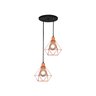 LUSTRE PENDENTE ARAMADO DIAMANTE PEQ 2LAMP E27 PT/CB - 3006/2 PEQ PT/CB - 2