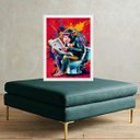 Ver imagem 2 de Quadro Divertido Banheiro Pop Arte - Macaco 24x18cm - com Vidro:moldura Branca