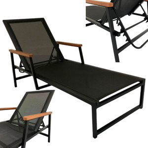 Espreguiçadeira Reclinável com Braços para Piscina e Área de Lazer