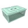 Cesto Organizador com Tampa Verde Menta Caixa Plástica Grande Crippa Brinquedos Closet - 2