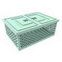 Ver imagem 2 de Cesto Organizador com Tampa Verde Menta Caixa Plástica Grande Crippa Brinquedos Closet