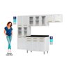 Kit de Cozinha Modulada 4pçs 5 Portas Vidro 2 Armários 1 Balcão 1 Paneleiro Branco/preto Telasul - 8