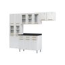 Kit de Cozinha Modulada 4pçs 5 Portas Vidro 2 Armários 1 Balcão 1 Paneleiro Branco/preto Telasul - 6