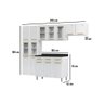 Kit de Cozinha Modulada 4pçs 5 Portas Vidro 2 Armários 1 Balcão 1 Paneleiro Branco/preto Telasul - 5