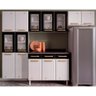 Kit de Cozinha Modulada 4pçs 5 Portas Vidro 2 Armários 1 Balcão 1 Paneleiro Branco/preto Telasul - 1