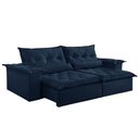 Ver imagem 3 de Sofá Retrátil e Reclinável Ventura 2,20m Pillow com 20cm Fibra Siliconada - Jolie Azul