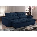 Ver imagem 1 de Sofá Retrátil e Reclinável Ventura 2,20m Pillow com 20cm Fibra Siliconada - Jolie Azul