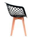 Ver imagem 4 de Kit 2 Cadeiras Para Mesa De Jantar Cozinha Sala Web Preta Wood Base Madeira