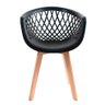 Kit 2 Cadeiras Para Mesa De Jantar Cozinha Sala Web Preta Wood Base Madeira - 2