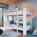 Ver imagem 1 de Beliche Infantil Slim Branco com Escada Lateral Reversível Completa Móveis