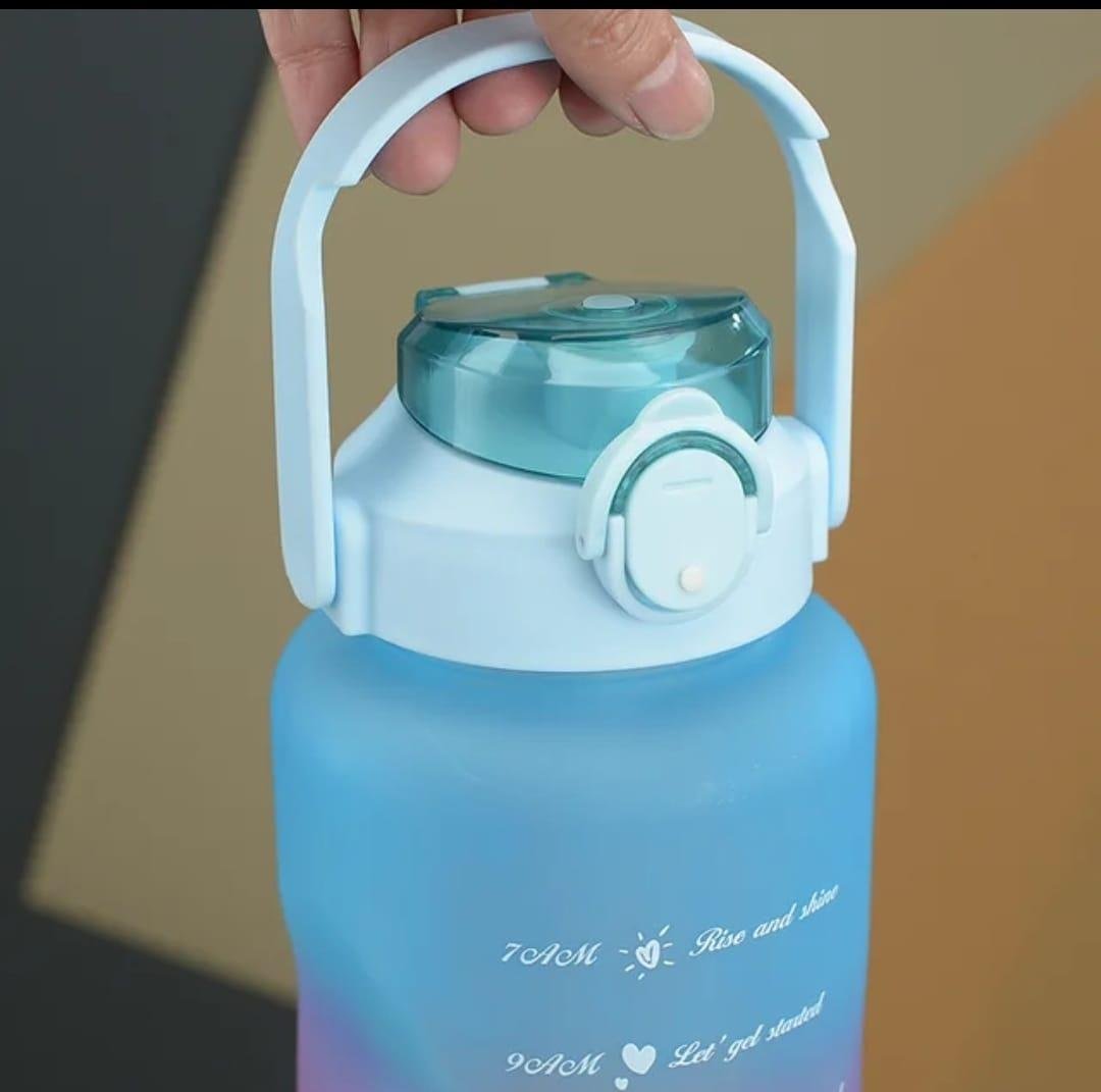 Kit com 3 Garrafas Água com Canudo Squeeze 2l-1l e 500ml Rs - 6