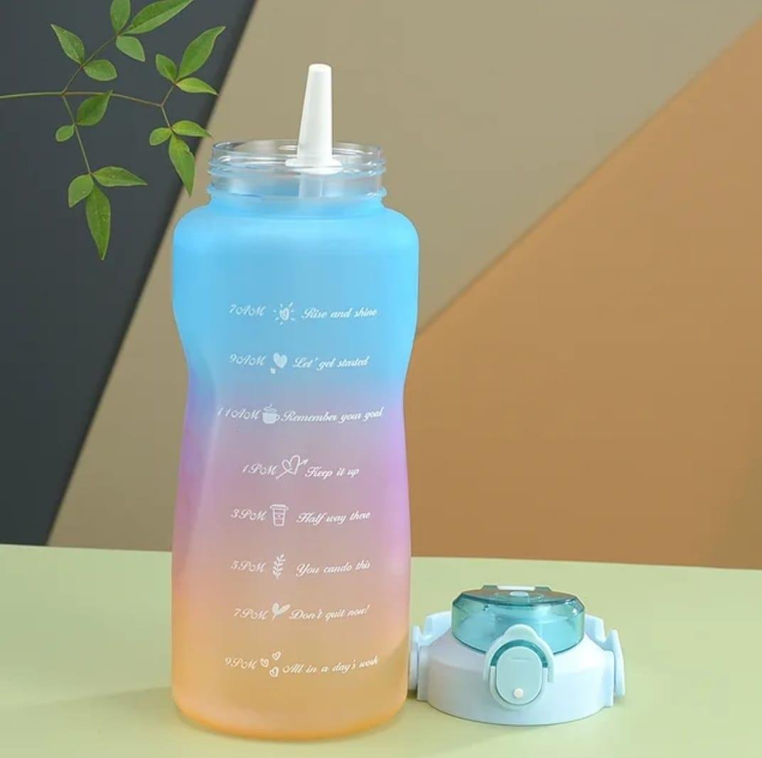 Kit com 3 Garrafas Água com Canudo Squeeze 2l-1l e 500ml Rs - 4