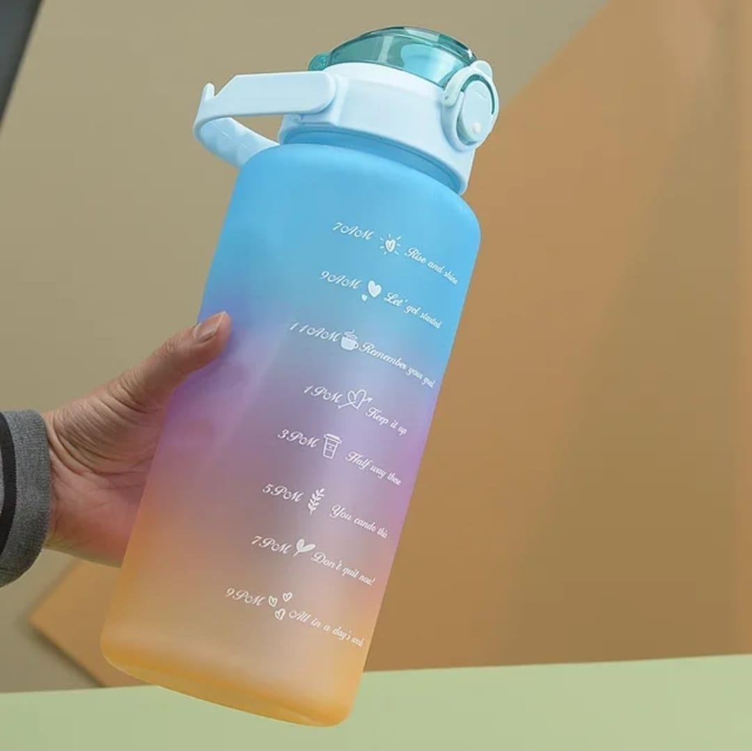 Kit com 3 Garrafas Água com Canudo Squeeze 2l-1l e 500ml Rs - 7