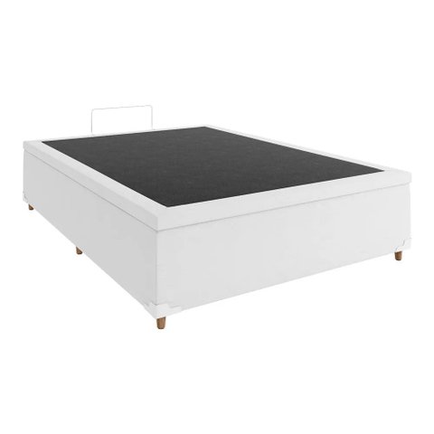 Cama Box Baú Casal Sintético Branco 138x188