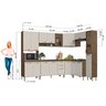 Cozinha Modulada Completa Fidelitá Berlim 8 Peças 451cm 18 Portas 2 Gavetas com Tampo - 4